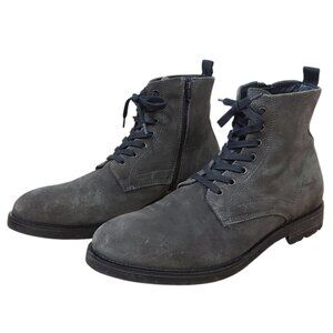 L'intervalle Women Hiking Grey Suede Lace-up Ankle Boots Size 43 EU Edgy Combat